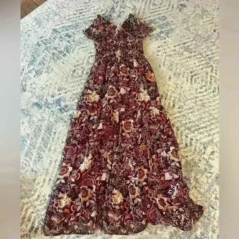 NWOT BB Dakota smocked tiered maxi dress - Picture 1 of 3